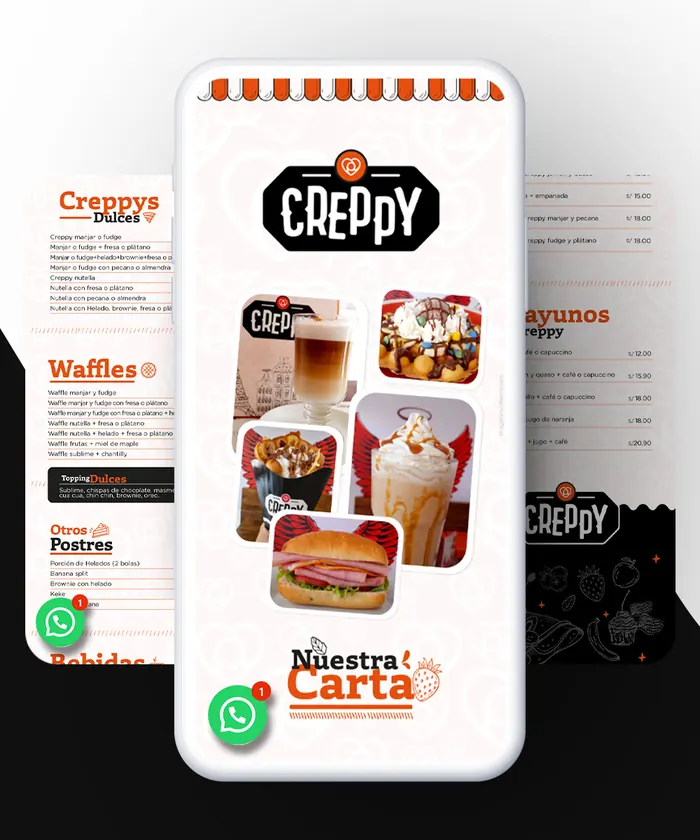 Carta digital con diseño de Creppy, hecha por Qcarta