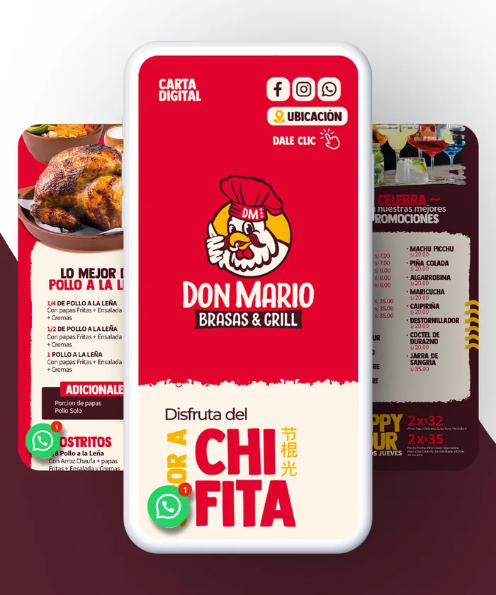 Carta digital con diseño de Don Mario, hecha por Qcarta