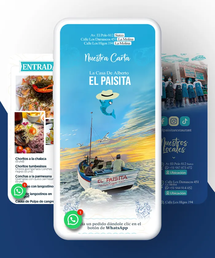 Carta digital con diseño de El Paisita, hecha por Qcarta