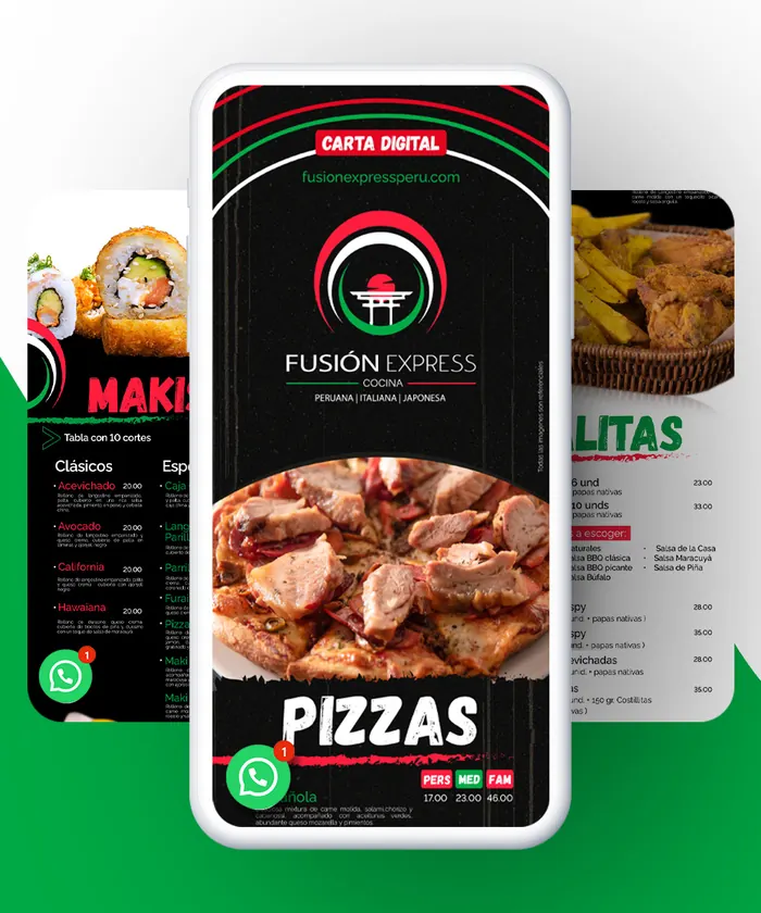 Carta digital con diseño de Fusión Express, hecha por Qcarta