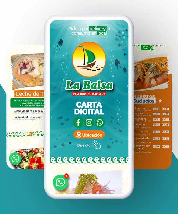 Carta digital con diseño de La Balsa, hecha por Qcarta