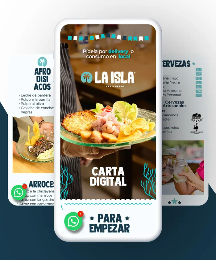 Carta digital con diseño de La Isla, hecha por Qcarta